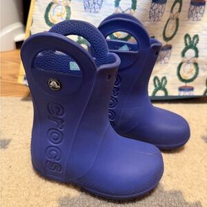CROCS Blue Rain & Snow Boots Waterproof Pull-On